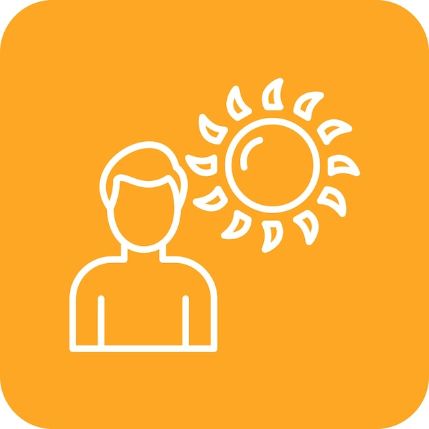 Imagen vectorial del icono de bronceado Se puede utilizar para el cuidado de la piel