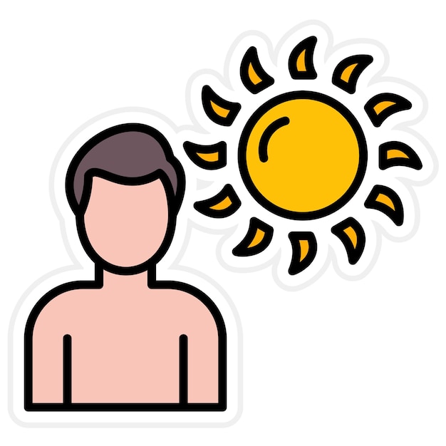 Imagen vectorial del icono de bronceado Se puede utilizar para el cuidado de la piel