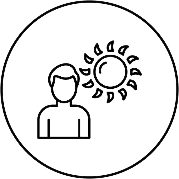 Imagen vectorial del icono de bronceado Se puede utilizar para el cuidado de la piel