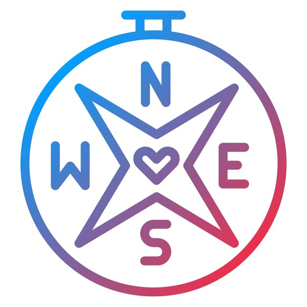 Imagen vectorial del icono de la brújula del amor Se puede usar para la aplicación de citas