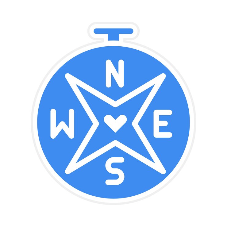 Vector imagen vectorial del icono de la brújula del amor se puede usar para la aplicación de citas