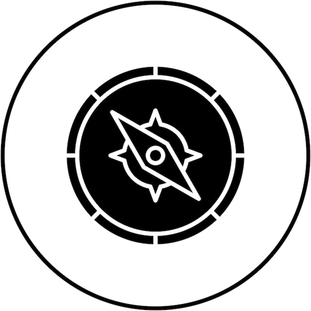 Imagen vectorial del ícono de la brújula Se puede usar para Pirate