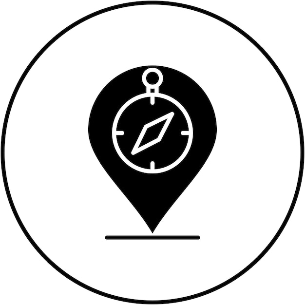 Imagen vectorial del ícono de la brújula Se puede utilizar para el mapa y la navegación
