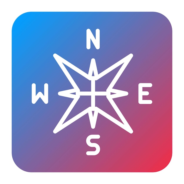 Imagen vectorial del icono de la brújula Rosa Se puede usar para Cruiser