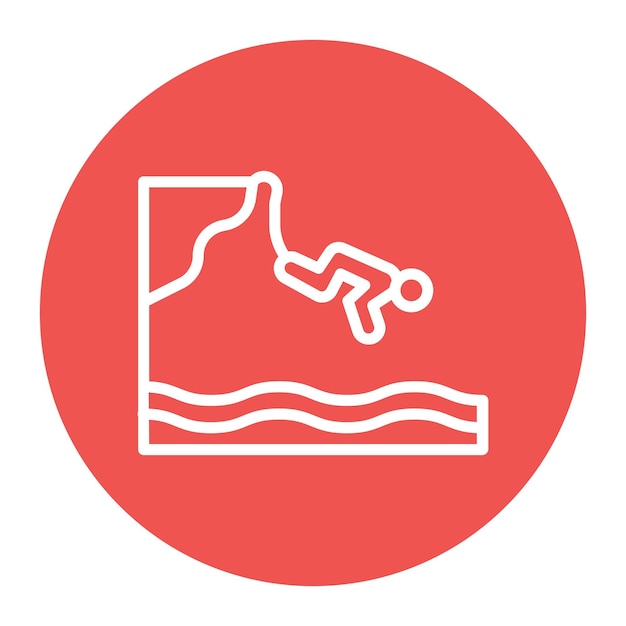 Imagen vectorial del icono de buceo en acantilados Se puede usar para Beach Resort