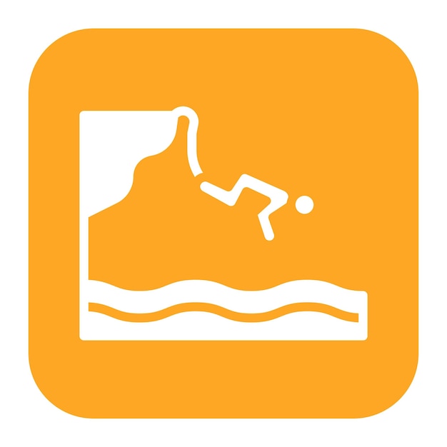Imagen vectorial del icono de buceo en acantilados Se puede usar para Beach Resort