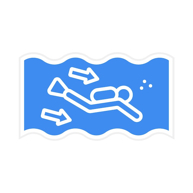 Imagen vectorial de icono de buceo a la deriva Se puede utilizar para vacaciones y turismo