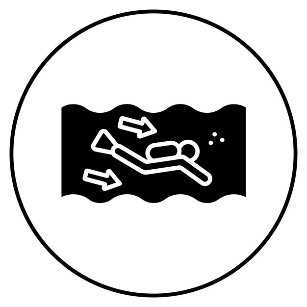 Imagen vectorial de icono de buceo a la deriva Se puede utilizar para vacaciones y turismo