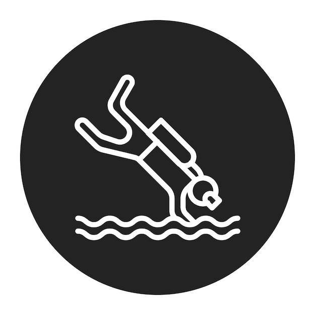 Imagen vectorial del icono de buceo Se puede usar para equipos deportivos