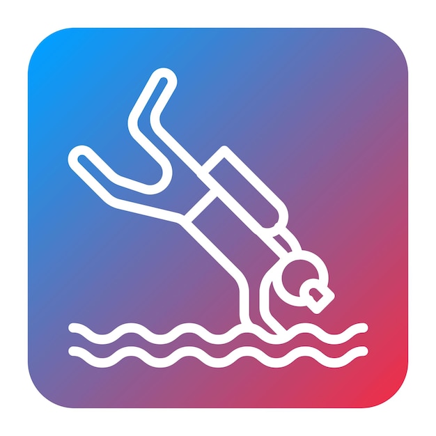Imagen vectorial del icono de buceo Se puede usar para equipos deportivos