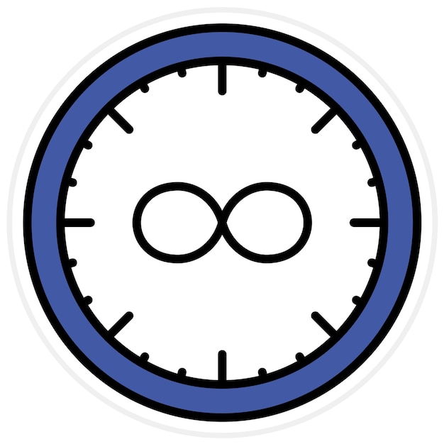 Vector imagen vectorial del icono de bucle de tiempo se puede usar para la hora y la fecha