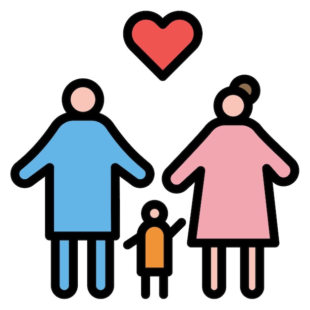 Imagen vectorial de icono de buena crianza Se puede usar para la adopción de niños