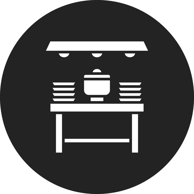 Imagen vectorial del icono del buffet Se puede usar para catering