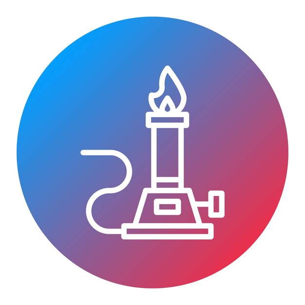 La imagen vectorial del icono de Bunsen Burner se puede utilizar para el laboratorio virtual