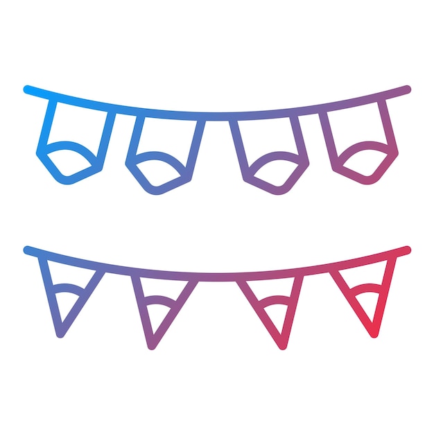 Imagen vectorial de icono de bunting Se puede usar para cumpleaños