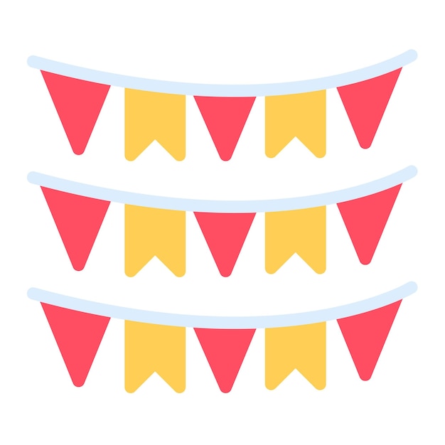 Imagen vectorial del icono de Bunting Se puede usar para Festa Junina
