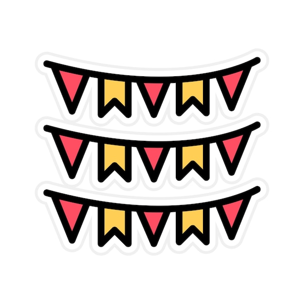 Imagen vectorial del icono de Bunting Se puede usar para Festa Junina