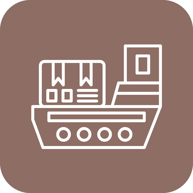 Imagen vectorial del icono del buque de carga Se puede utilizar para la entrega y la logística