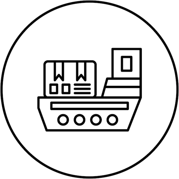Imagen vectorial del icono del buque de carga Se puede utilizar para la entrega y la logística