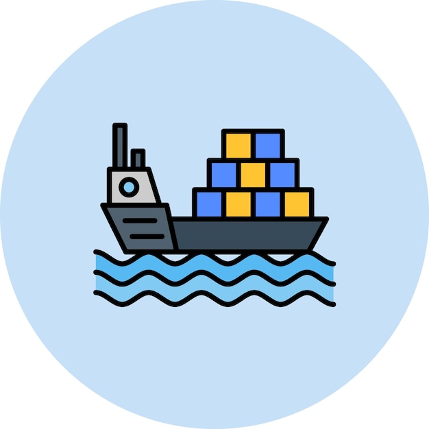 Imagen vectorial del icono del buque de carga Puede utilizarse para el transporte