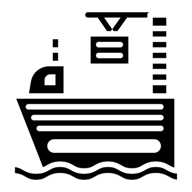 Imagen vectorial del icono del buque Se puede utilizar para disparar