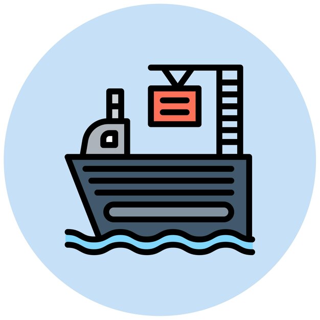 Imagen vectorial del icono del buque Se puede utilizar para disparar