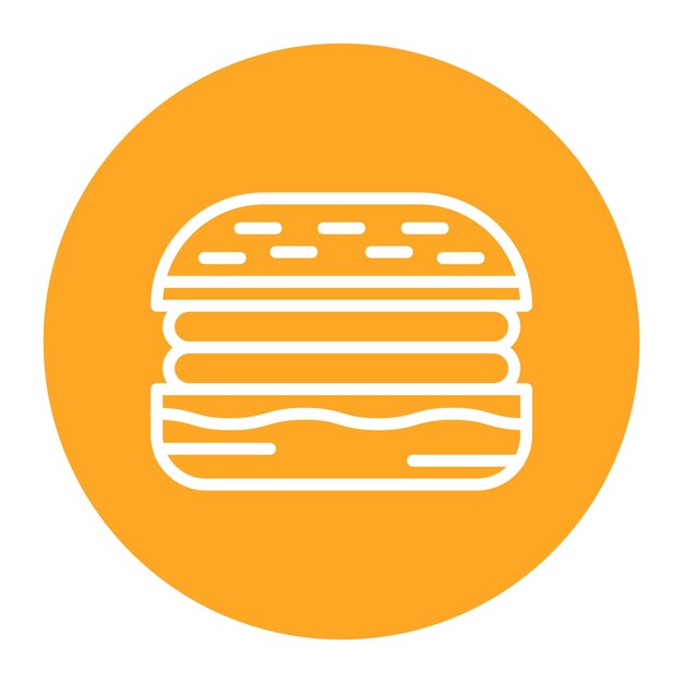 La imagen vectorial del icono de Burguer se puede utilizar para la nutrición