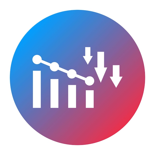 Imagen vectorial del icono de Burn Down Chart Se puede utilizar para la evaluación del proyecto