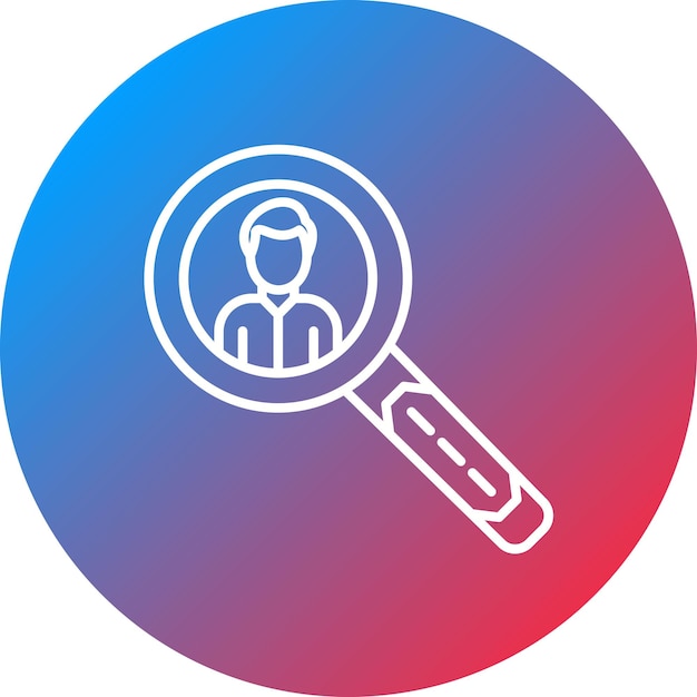 Imagen vectorial del icono de búsqueda del candidato Puede utilizarse para la gestión de proyectos