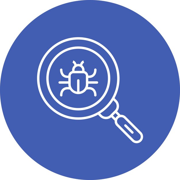 Imagen vectorial del icono de búsqueda de errores Se puede utilizar para la programación informática