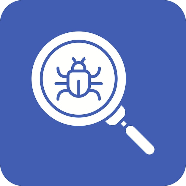 Imagen vectorial del icono de búsqueda de errores Se puede utilizar para la programación informática