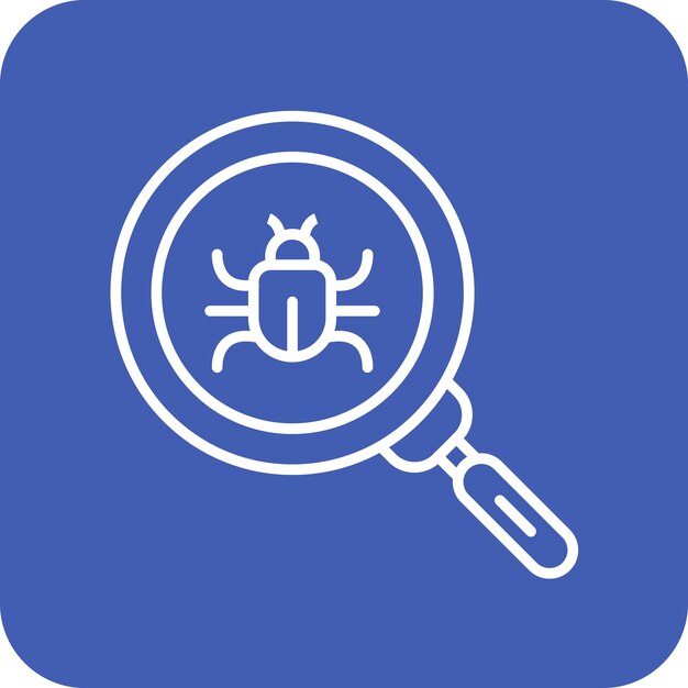 Imagen vectorial del icono de búsqueda de errores Se puede utilizar para la programación informática