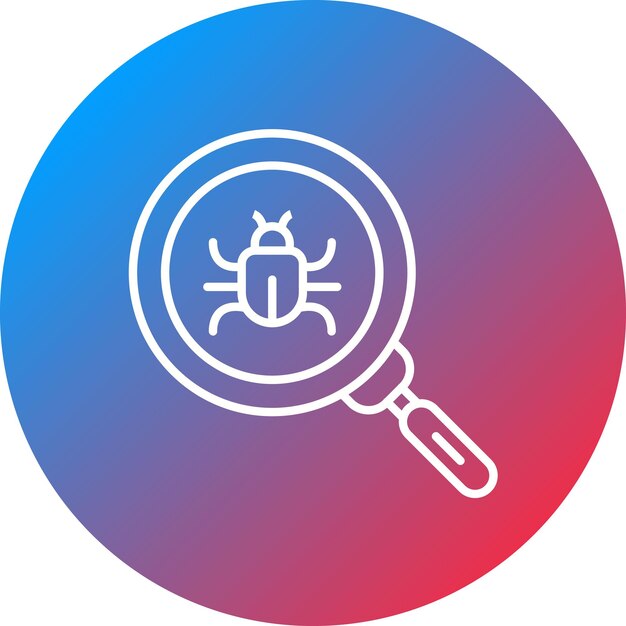 Imagen vectorial del icono de búsqueda de errores Se puede utilizar para la programación informática