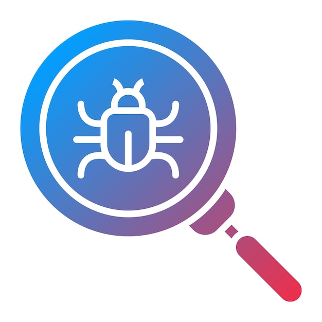 Imagen vectorial del icono de búsqueda de errores Se puede utilizar para la programación informática