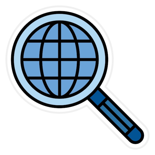 Imagen vectorial de icono de búsqueda global Se puede usar para codificación y desarrollo