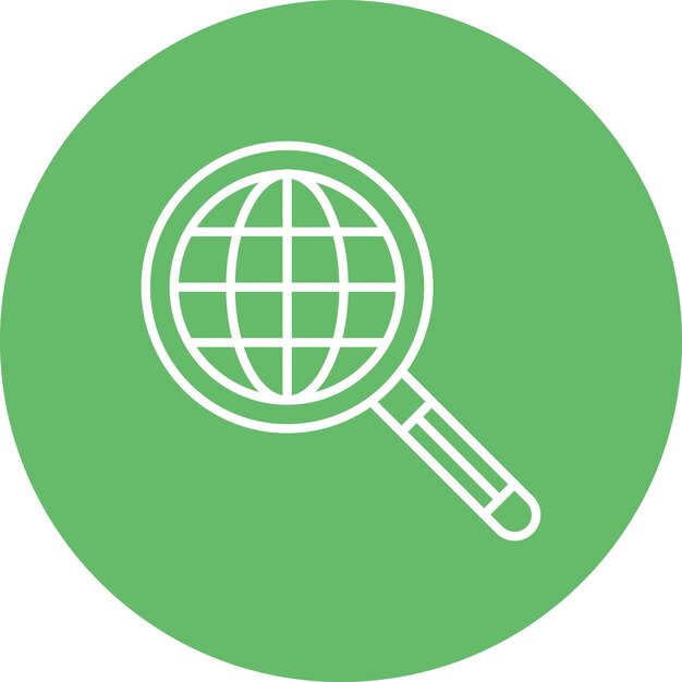 Imagen vectorial de icono de búsqueda global Se puede usar para codificación y desarrollo