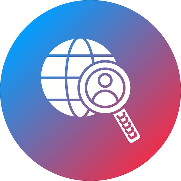 Imagen vectorial de icono de búsqueda global Se puede utilizar para Recursos Humanos