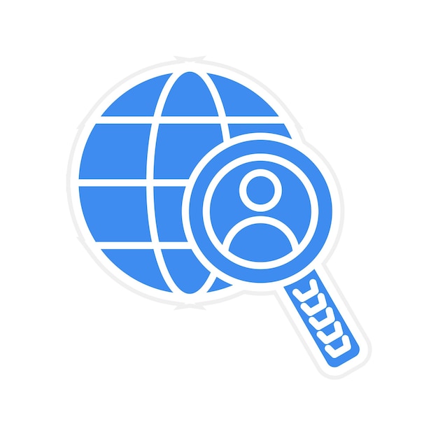 Imagen vectorial de icono de búsqueda global Se puede utilizar para Recursos Humanos