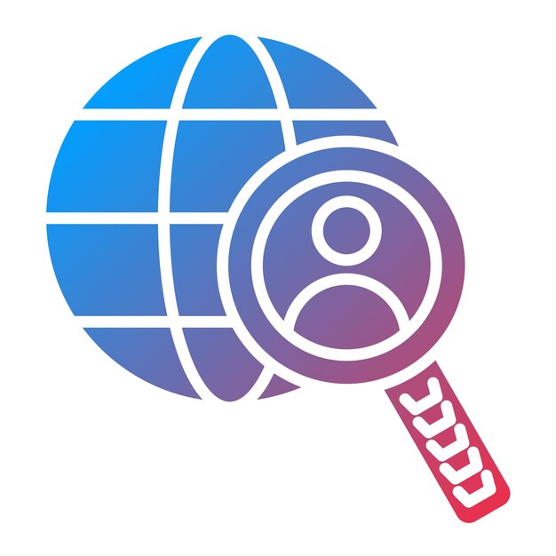 Imagen vectorial de icono de búsqueda global Se puede utilizar para Recursos Humanos