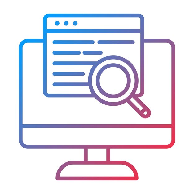 Imagen vectorial de icono de búsqueda en línea Se puede usar para codificación y desarrollo
