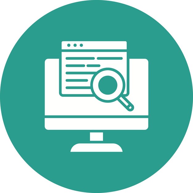 Imagen vectorial de icono de búsqueda en línea Se puede usar para codificación y desarrollo