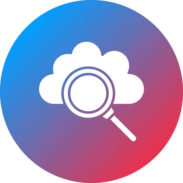 Imagen vectorial de icono de búsqueda en la nube Se puede utilizar para la computación en la nube