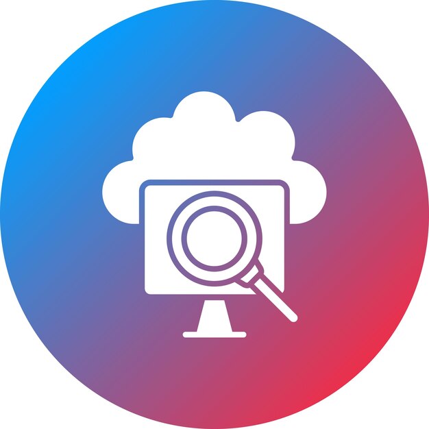 Imagen vectorial de icono de búsqueda en la nube Se puede utilizar para la computación en la nube