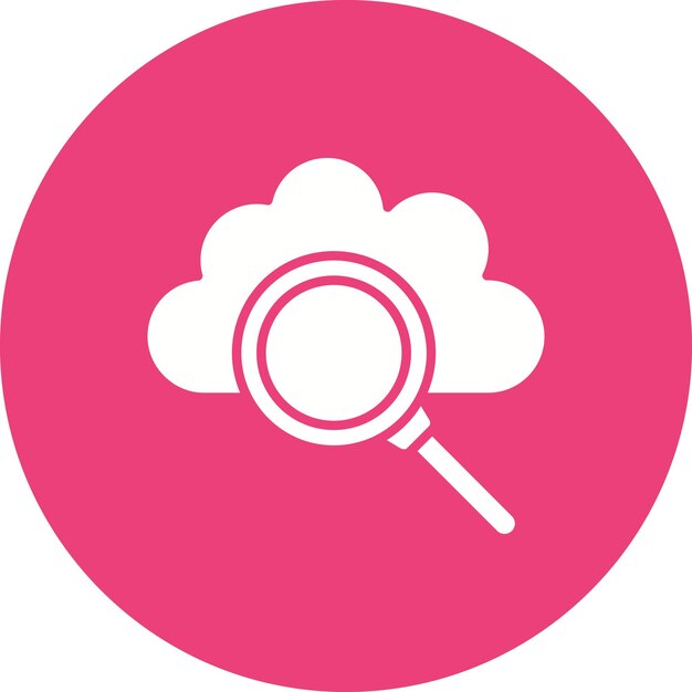 Imagen vectorial de icono de búsqueda en la nube Se puede utilizar para la computación en la nube