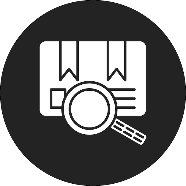 Imagen vectorial del icono de búsqueda del paquete Se puede utilizar para la entrega y la logística