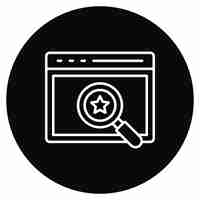 Vector imagen vectorial de icono de búsqueda puede utilizarse para el servicio de marketing en internet