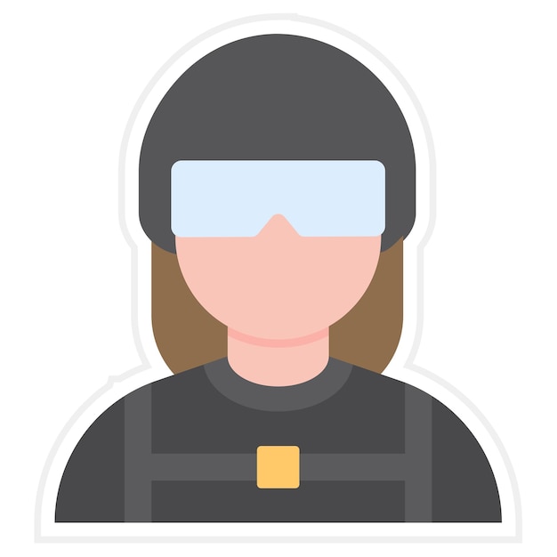 Imagen vectorial de icono de buzo femenino Se puede utilizar para vacaciones y turismo