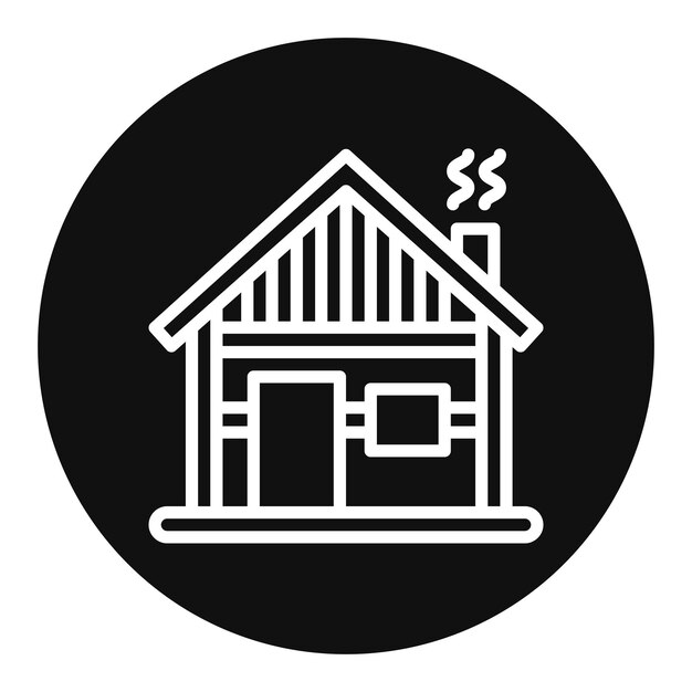 Imagen vectorial del icono de la cabaña de madera Se puede usar para el Oktoberfest