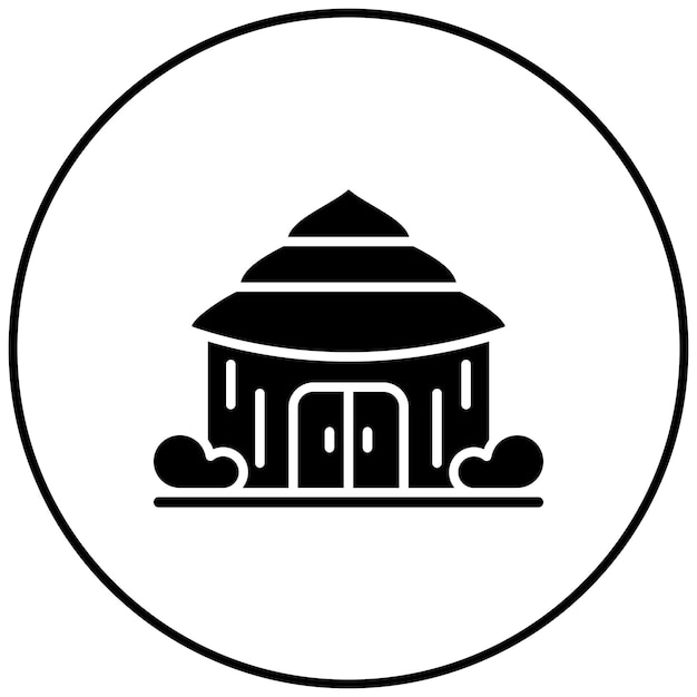Imagen vectorial del icono de la cabaña Se puede utilizar para la prehistoria