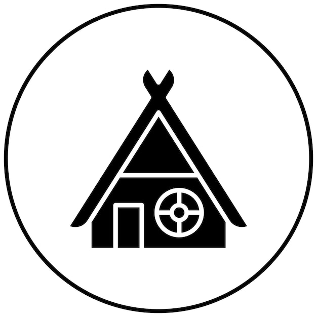 Imagen vectorial del icono de la cabaña vikinga Se puede usar para los vikingos